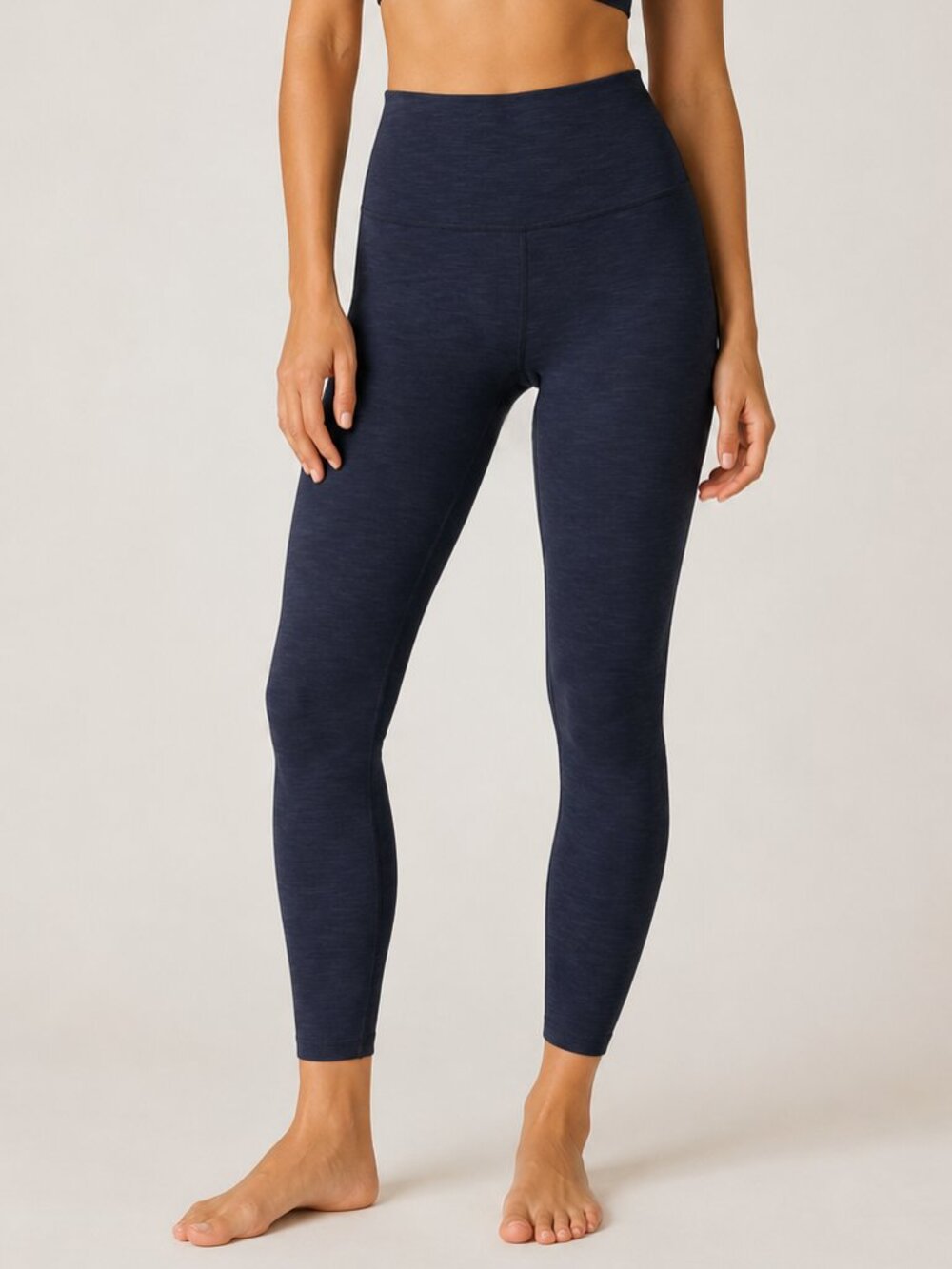 Beyond Yoga Heather Rib High Waisted Leggings In Nocturnal Navy Large